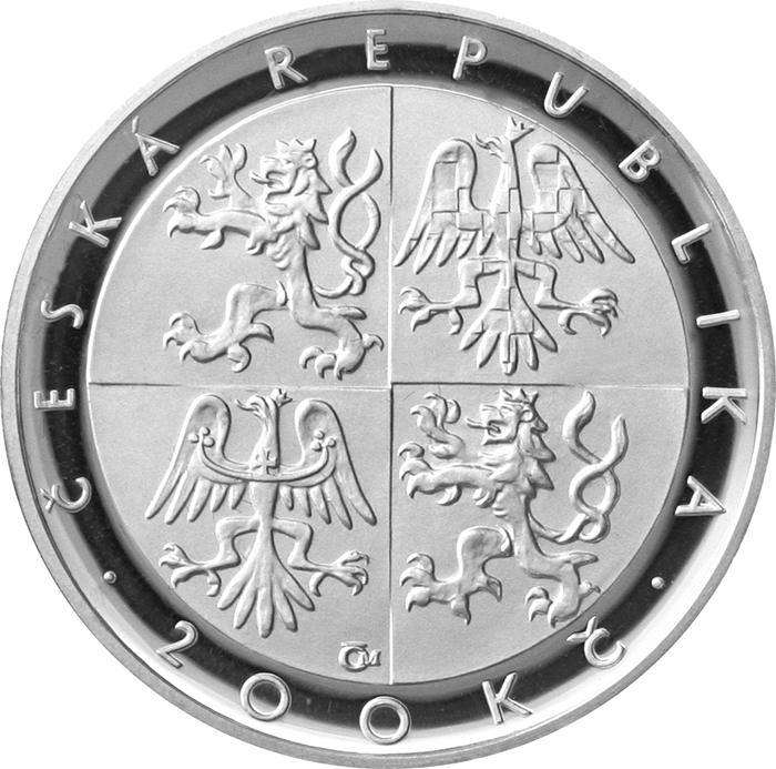 Stříbrná mince 200 Kč Jakub Jan Ryba Česká mše vánoční 200. výročí 1996 Proof 
