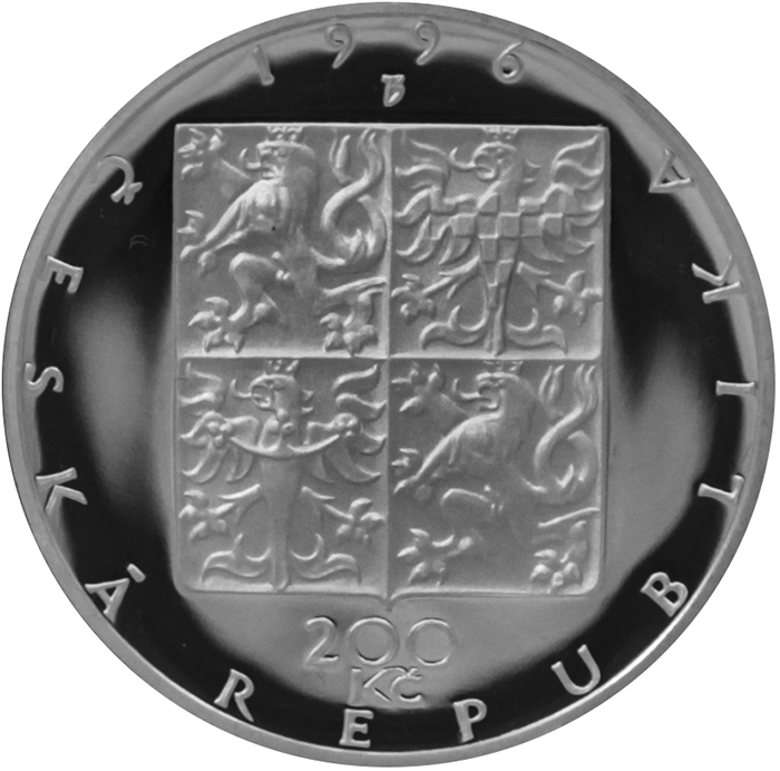 Stříbrná mince 200 Kč Zahájení činnosti České filharmonie 100. výročí 1995 Proof