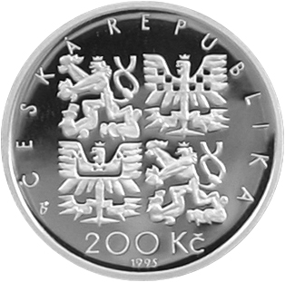 Stříbrná mince 200 Kč Pavel Josef Šafařík 200. výročí narození 1995 Proof