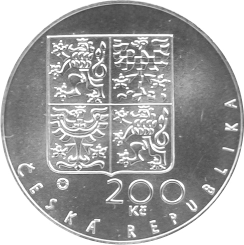Stříbrná mince 200 Kč Založení pražského arcibiskupství 650. výročí 1994 Proof