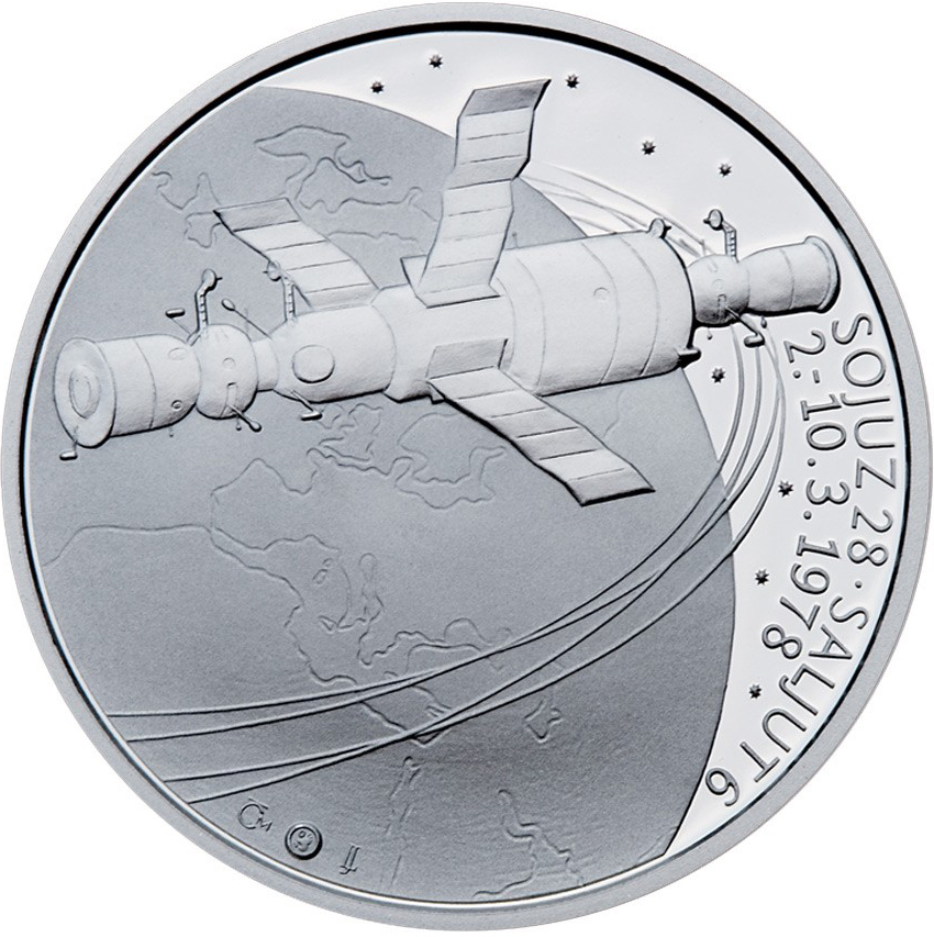 Stříbrná medaile 30. výročí letu Vladimíra Remka do vesmíru 2008 Proof