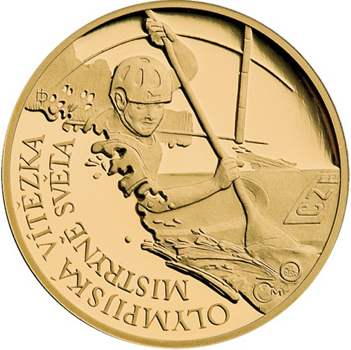 Zadní strana Zlatá čtvrtuncová medaile Štěpánka Hilgertová 2006 Proof