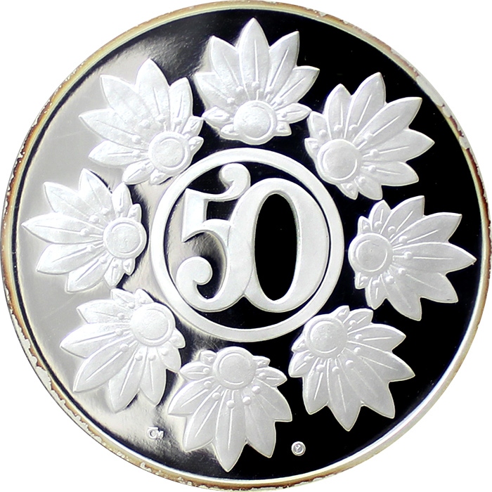 Stříbrná medaile k životnímu jubileu 50 let Proof