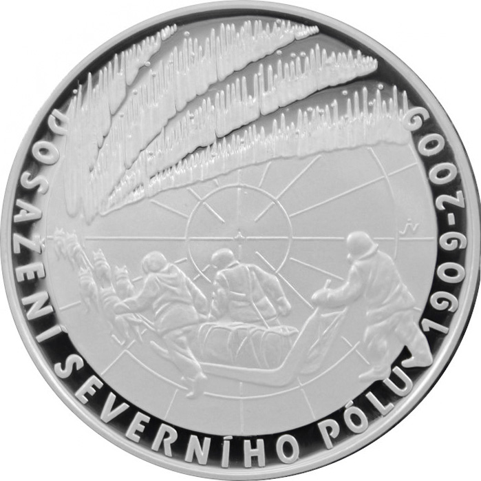 Stříbrná mince 200 Kč Dosažení severního pólu 100. výročí 2009 Proof 