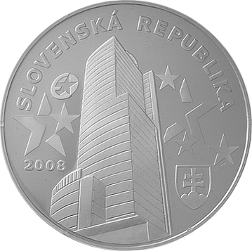 Stříbrná mince Rozloučení se slovenskou korunou 2008
