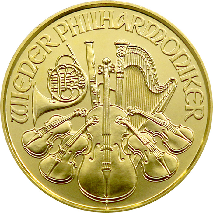 Zlatá investiční mince Wiener Philharmoniker 1/10 Oz 