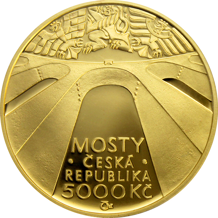 Zlatá mince 5000 Kč Železniční most v Žampachu 2013 Proof
