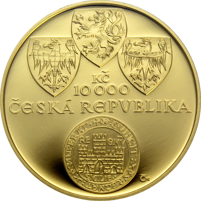 Zlatá mince 10000 Kč Zlatá bula sicilská 1oz 2012 Proof 