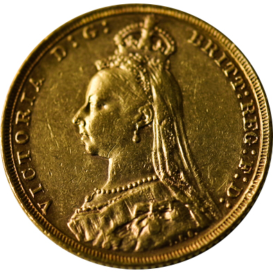 Zlatý Sovereign Královna Viktorie 1888