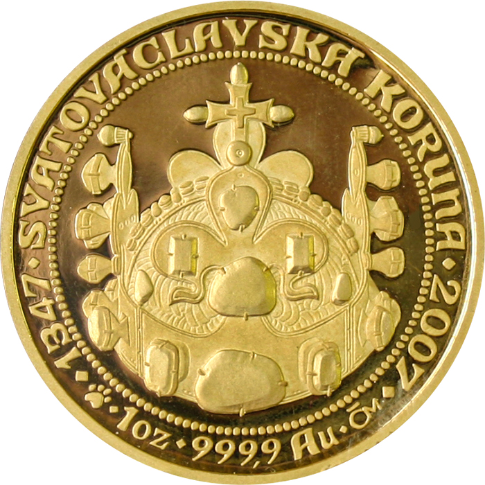 Zlatá uncová medaile Karel IV. českým králem 660 let od korunovace 2007 Proof