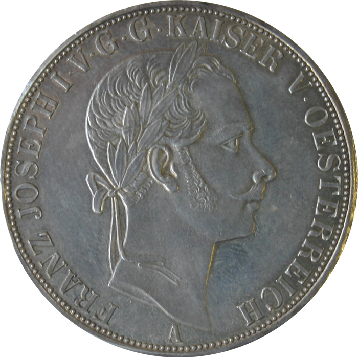 Stříbrná mince Dvoutolar spolkový František Josef I. 1865