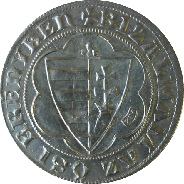 Stříbrná mince Groš Karel Robert 1896