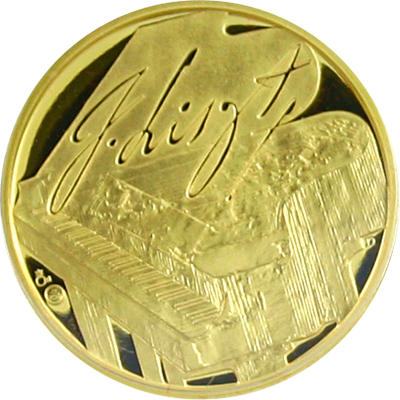 Franz Liszt Zlatá půluncová medaile 2011 Proof 