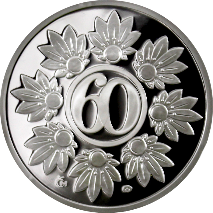 Stříbrná medaile k životnímu jubileu 60 let Proof