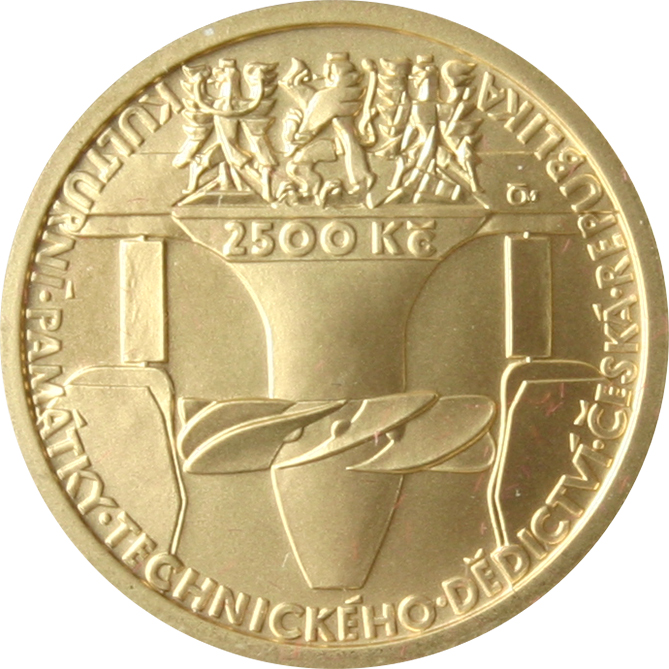 Zlatá mince 2500 Kč Zdymadlo na Labi pod Střekovem 2009 Standard 
