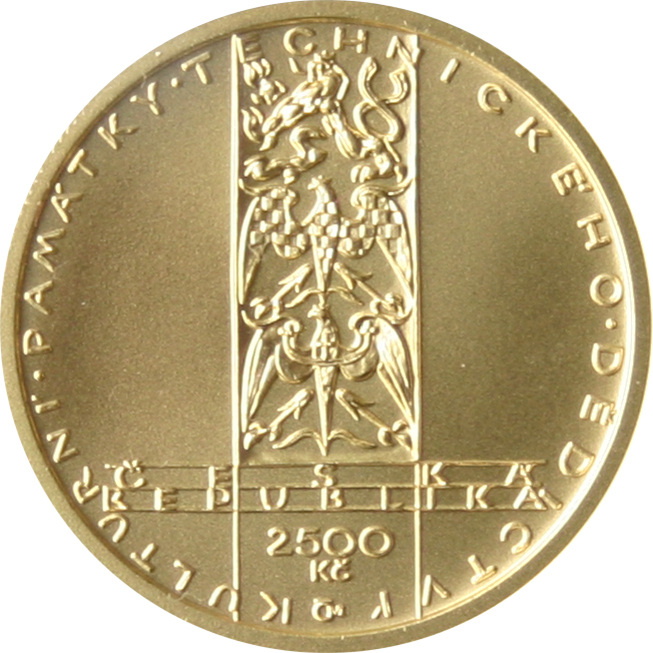 Zlatá mince 2500 Kč Větrný mlýn v Ruprechtově 2009 Standard 