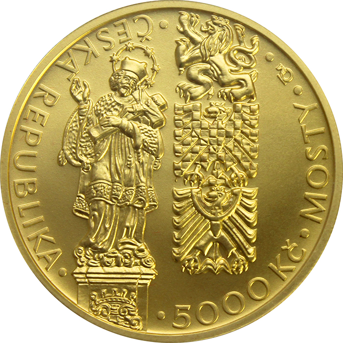 Zlatá mince 5000 Kč Gotický most v Písku 2011 Standard