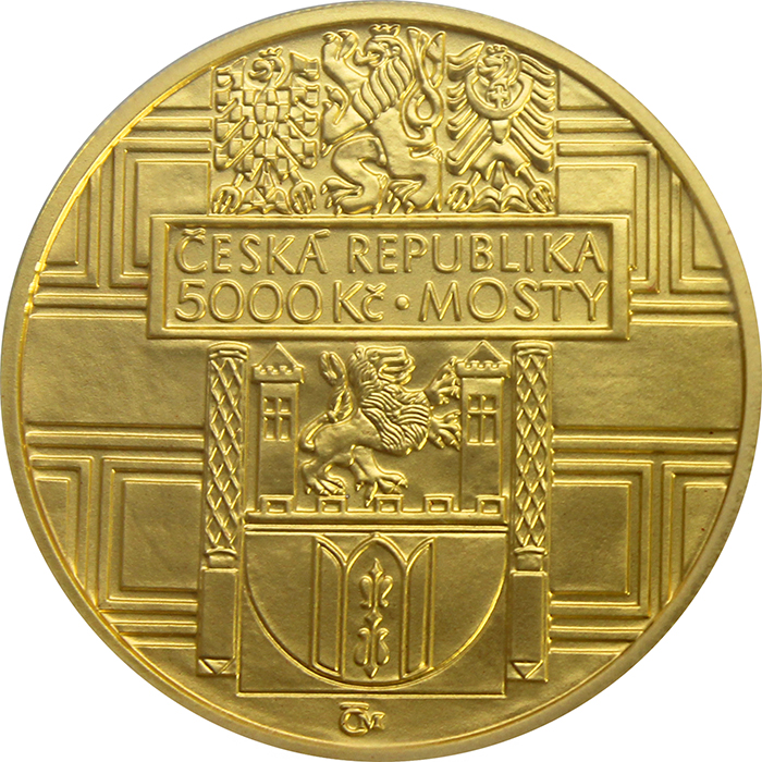 Zlatá mince 5000 Kč Renesanční most ve Stříbře 2011 Standard