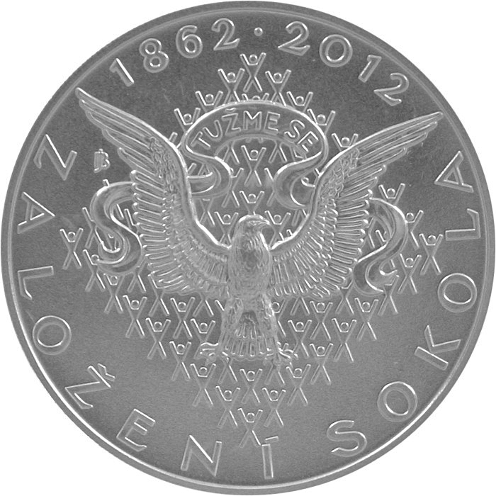Strieborná minca  200 Kč Založenie Sokola 150. výročie 2012 Štandard 