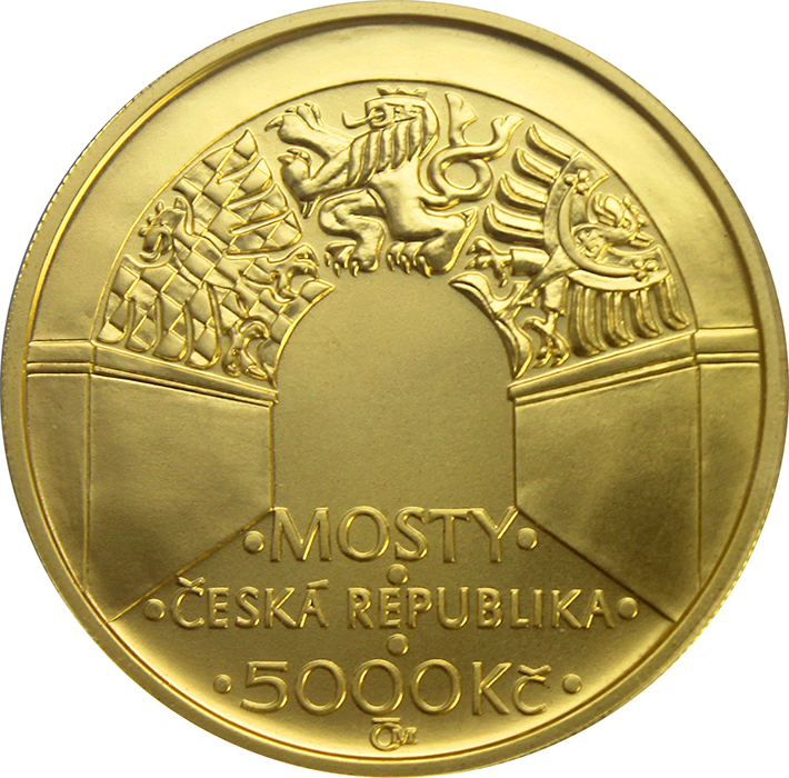 Zlatá mince 5000 Kč Negrelliho Viadukt v Praze 2012 Standard