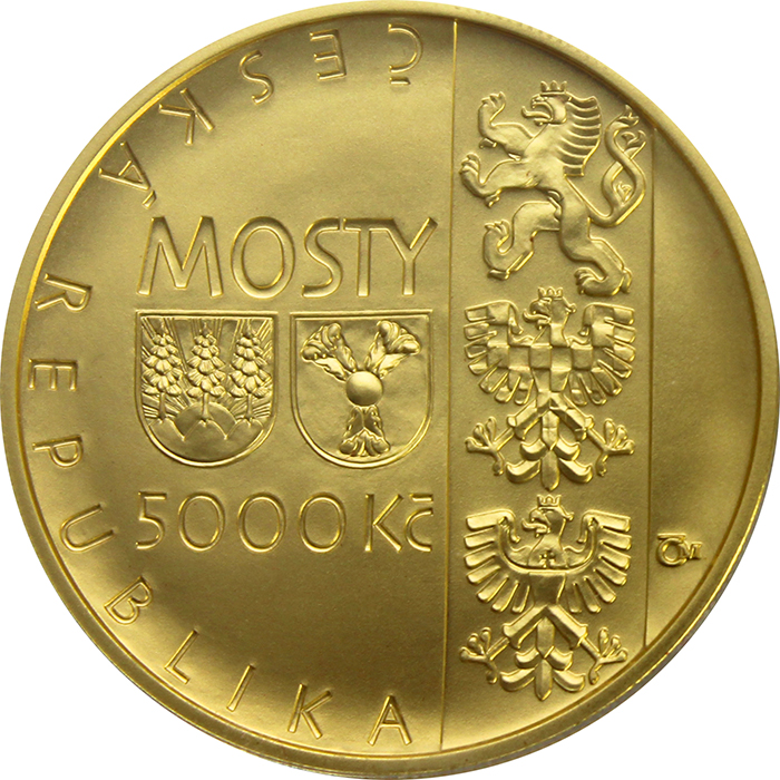 Zlatá mince 5000 Kč Jizerský Viadukt na trati Tanvald - Harrachov 2014 Standard