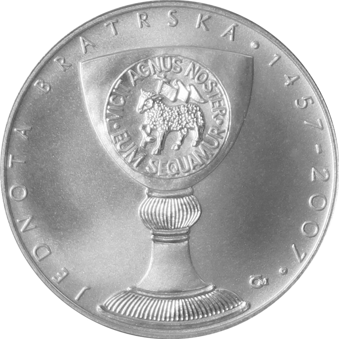 Stříbrná mince 200 Kč Založení Jednoty bratrské 550. výročí 2007 Standard