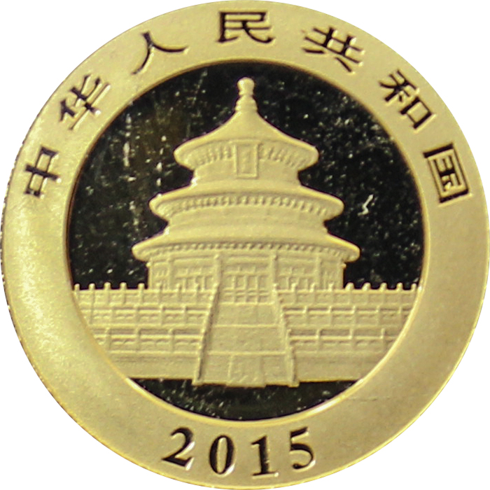 Zlatá investiční mince Panda 1/10 Oz 2015