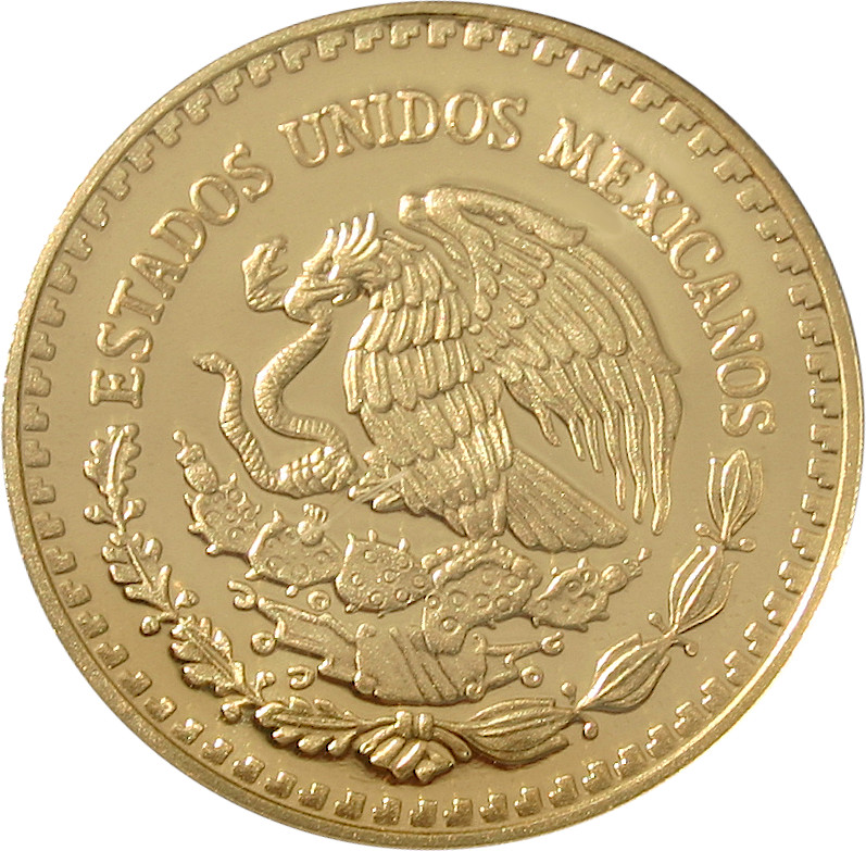 Zadní strana Zlatá investiční mince Mexico Libertad 1/4 Oz