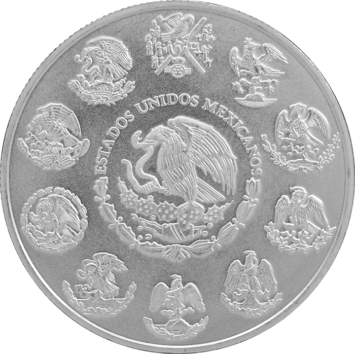 Zadní strana Strieborná investičná minca Mexico Libertad 1 Oz