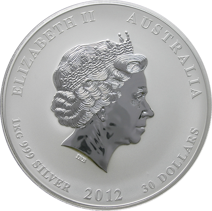 Strieborná investičná minca Year of the Dragon Rok Draka Lunárny 1 Kg 2012 