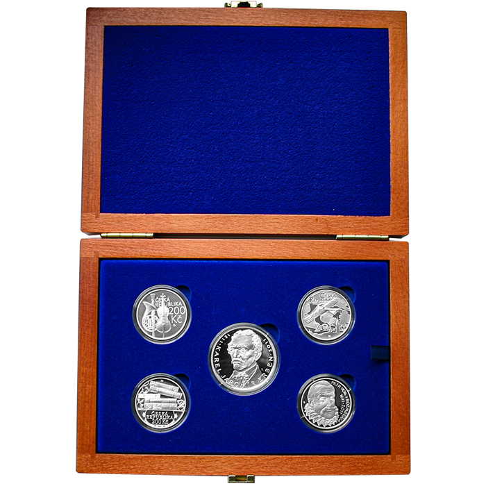 Sada stříbrných pamětních mincí roku 2011 v dřevěné krabičce Proof