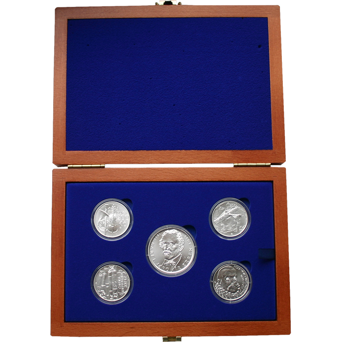 Sada stříbrných pamětních mincí roku 2011 v dřevěné krabičce Standard