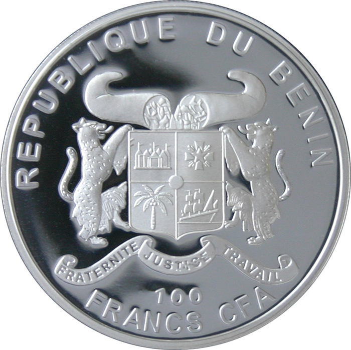 Postříbřená mince Jedle Numidská 2010 Proof Benin 