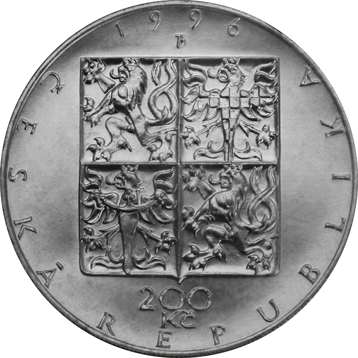Stříbrná mince 200 Kč Zahájení činnosti České filharmonie 100. výročí 1995 Standard