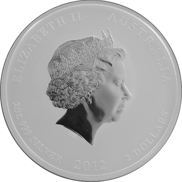 Stříbrná investiční mince Year of the Dragon Rok Draka Lunární 2 Oz 2012 
