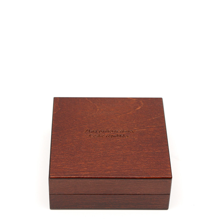 Dřevěná krabička 1 x Au ČR 34 mm