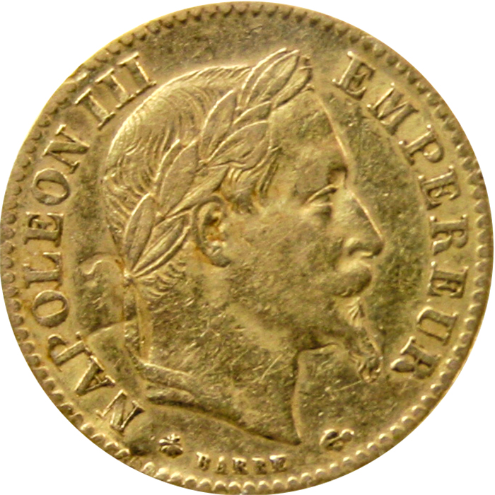 Zlatá mince 10 Frank Napoleon III. 1868 A