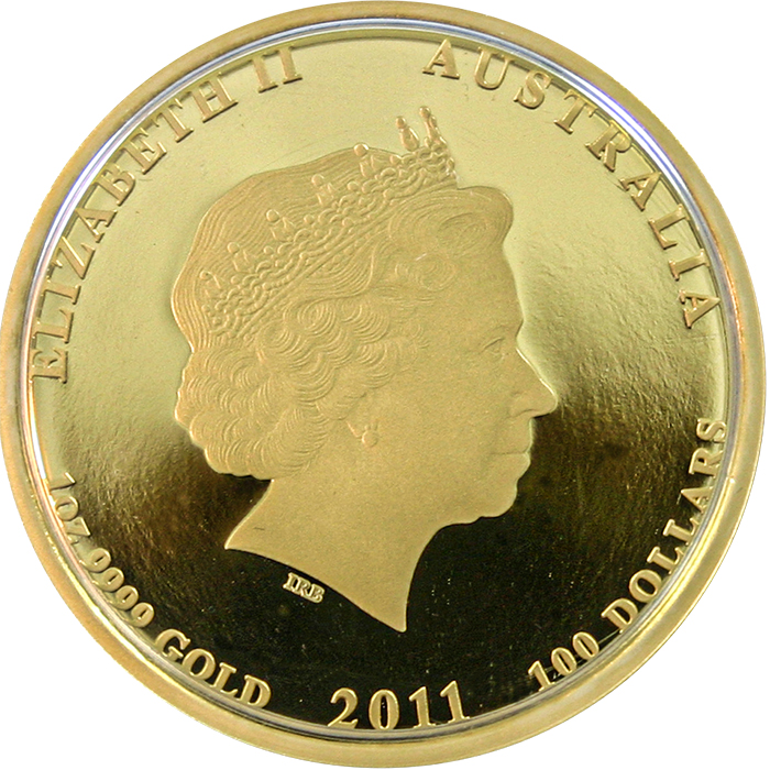 Exkluzivní Zlatá mince Year of the Rabbit Rok Králíka 1 Oz 2011 Proof 