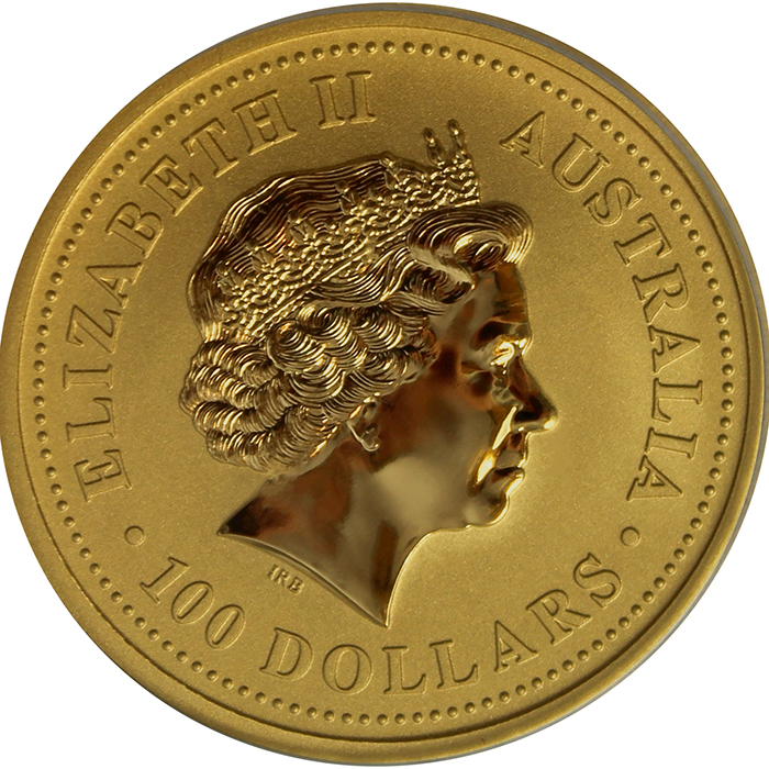 Zlatá investiční mince Year of the Rooster Rok Kohouta Lunární 1 Oz 2005 