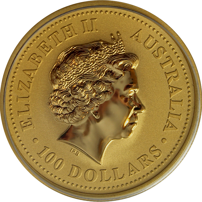 Zlatá investiční mince Year of the Pig Rok Vepře Lunární 1 Oz 2007 