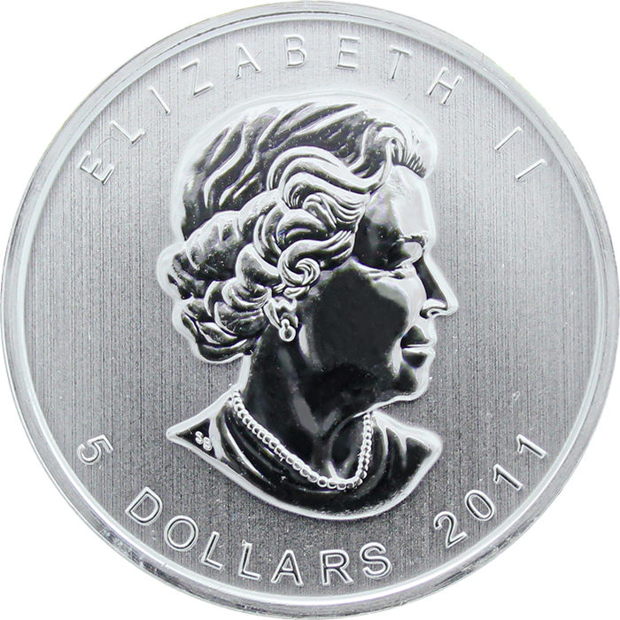 Stříbrná mince kolorovaný Vlk Canadian Wildlife 1 Oz 2011 Standard