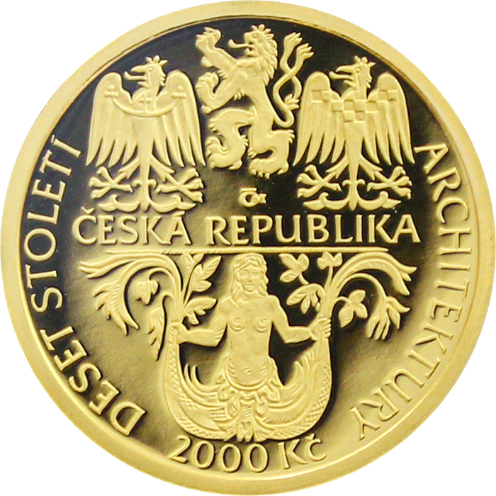 Zlatá minca 2000 Kč Zámok v Litomyšli Renesancia 2002 Proof