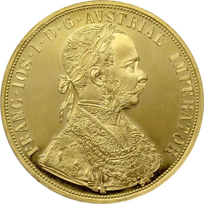 Zlatá investičná minca 4-Dukát Františka Jozefa I. 1915 (novorazba)