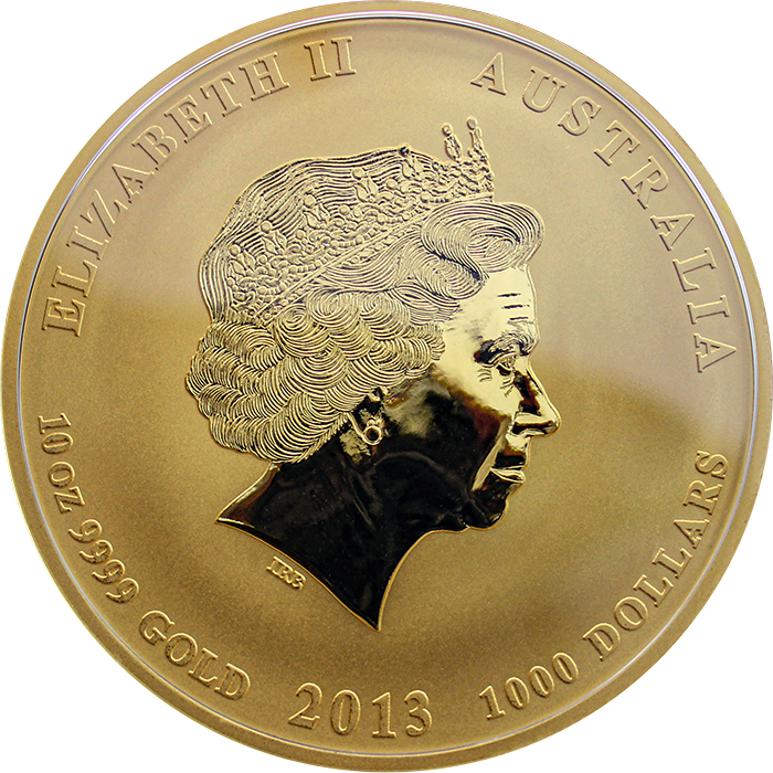 Zlatá investiční mince Year of the Snake Rok Hada Lunární 10 Oz 2013