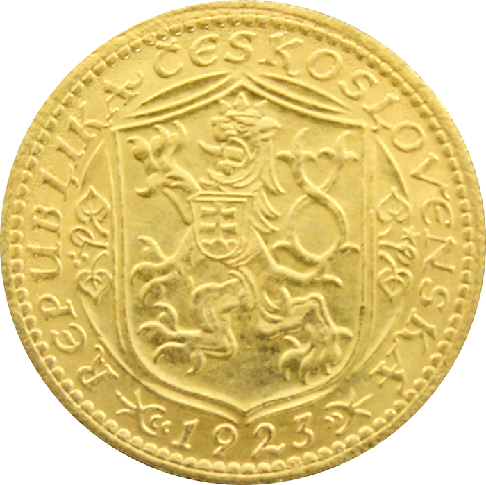 Zlatá mince Svatý Václav Jednodukát Československý 1923