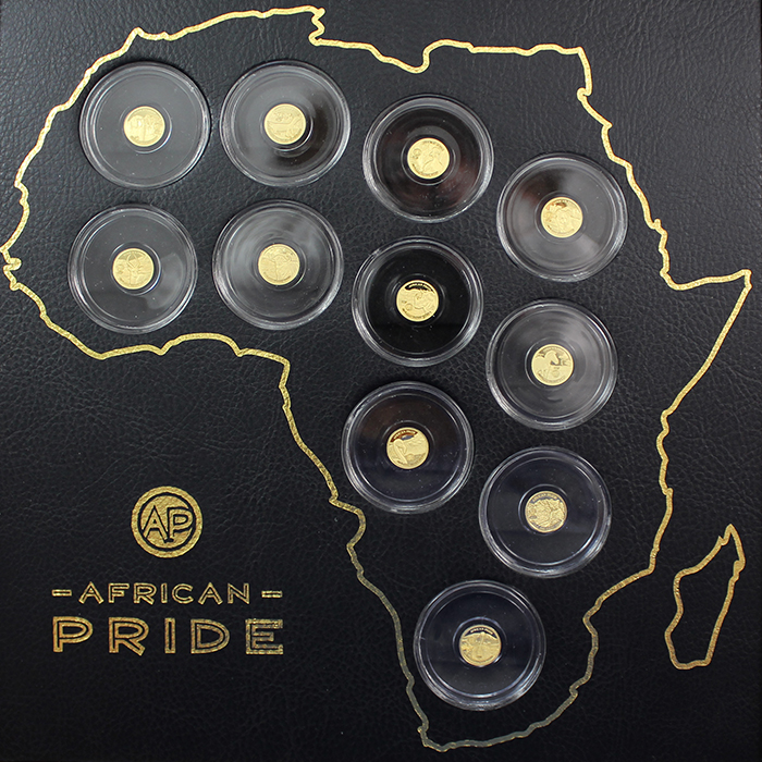 Zadní strana African Pride Sada zlatých mincí 2017 Miniatury Proof