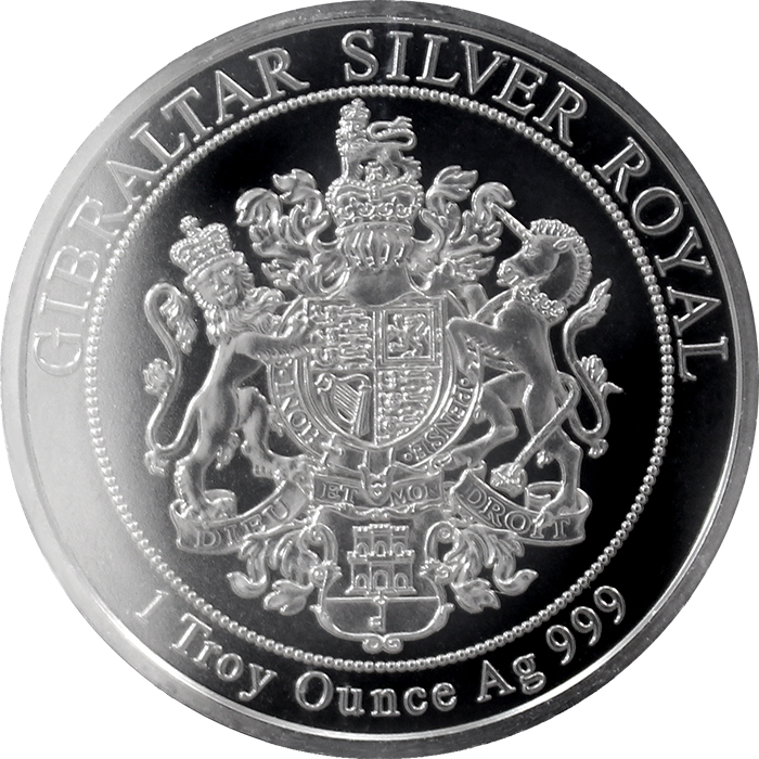 Stříbrná Ruthenium mince pozlacená Queen of Gibraltar 1 Oz 2014 Proof