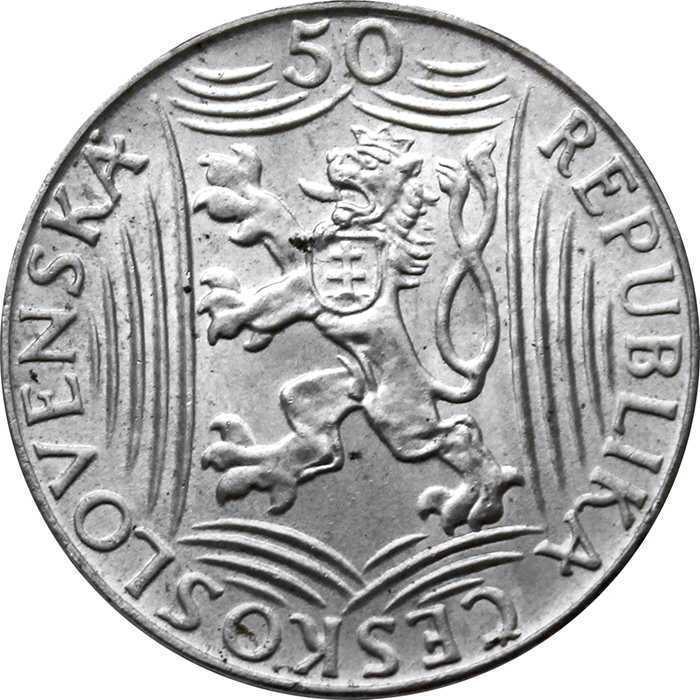 Stříbrná mince 50 Kčs J.V. Stalin 1949