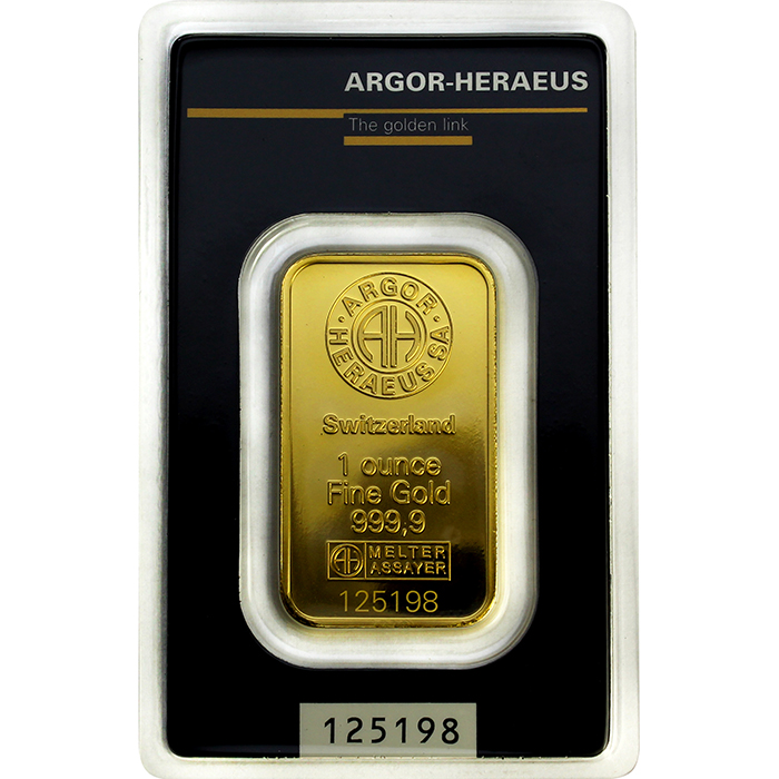 31,1g Argor Heraeus SA Švýcarsko Kinebar Investiční zlatý slitek