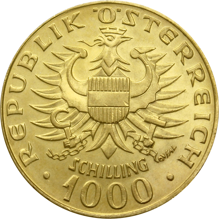 Zlatá investiční mince Babenberger 976 - 1976 Münze Österreich